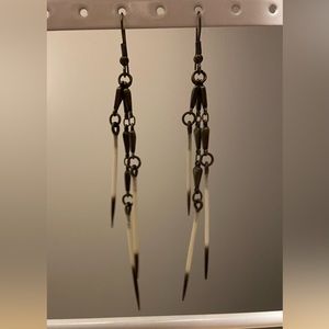 Stunning genuine porcupine quill earrings